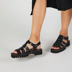 Intentionally blank “HADDIE DAD SANDAL” in embossed crocodile